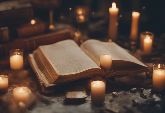 candles grimoire book papers magic ancient pentacle background burning mystic paper occult grunge document retro darkness old manuscript hermetic gothic kabbalah candlelight daemon plank rite faded