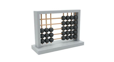 Isolated Classic Wooden Abacus for Calculation