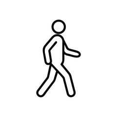 Walking Person Icon Simple Line Art, Human Figure, Movement