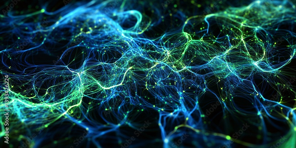 Poster futuristic technology background illustrating seamless data and communication flow