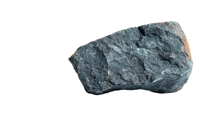 Detailed view of rock on black background, geological sample, cut out transparent