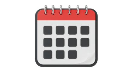 Isolated Calendar Icon with Marked Days and Empty Squares