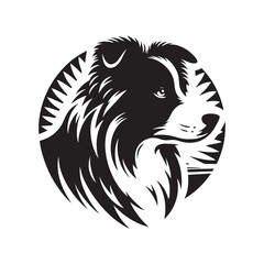 Border Collie Dog Vector Silhouette, Intelligent Herding Canine Outline, Pet Lover Clipart, Active Dog Art for Logos, Stickers, Apparel, Digital Prints, Crafts, and Posters.