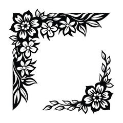 a corner floral frame silhouette for invitations