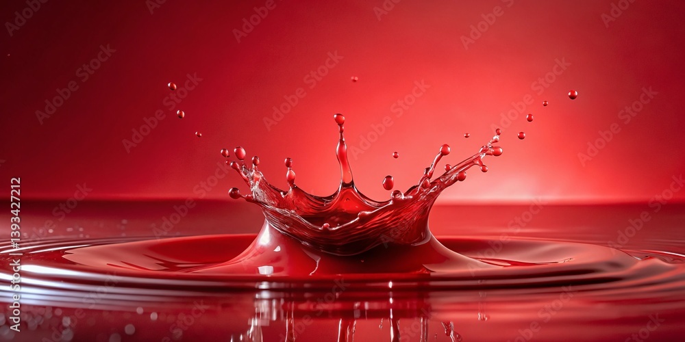 Poster abstract red liquid splash art minimalist design for modern spaces dynamic visual effect on a bold r
