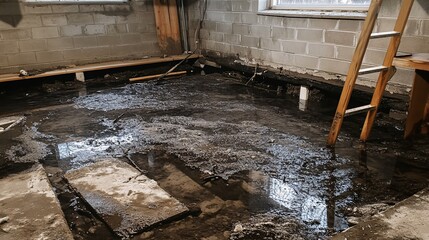 Obraz premium Comprehensive Basement Restoration Techniques for Snowmelt and Plumbing Flooding