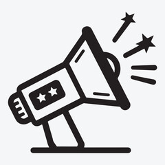 Megaphone sing icon template stock illustration
