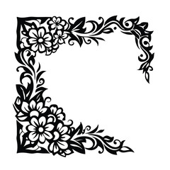 a corner floral frame silhouette for invitations