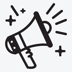 Megaphone sing icon template stock illustration