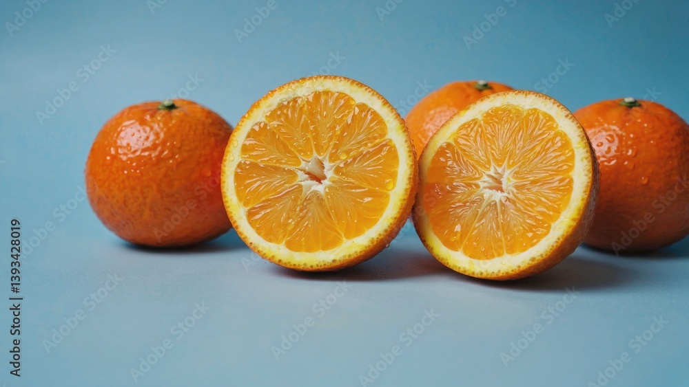 Poster a cluster of oranges arranged together on a surface