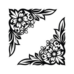 a corner floral frame silhouette for invitations