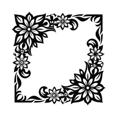 a corner floral frame silhouette for invitations