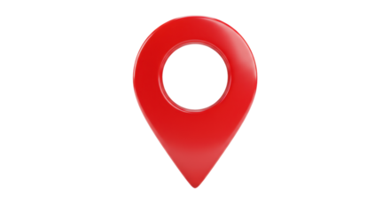 Isolated Red Location Pointer Pin