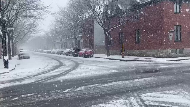 Spring snowfall in Montreal 