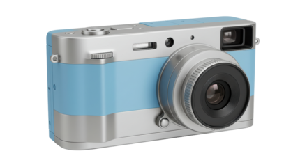 Isolated Vintage Style Blue Camera