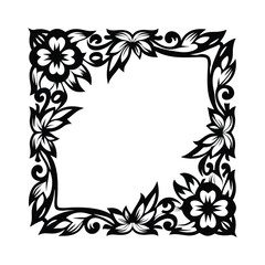 a corner floral frame silhouette for invitations