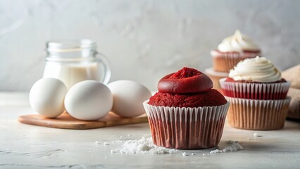 Simple Red Velvet Cupcakes A Minimalist Baking Delight Using Basic Ingredients for a Delicious Treat
