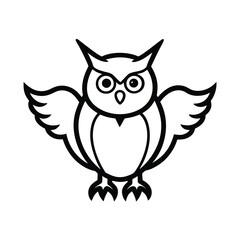 owl on white background