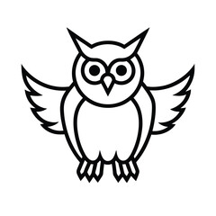owl on white background
