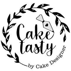 Logo Cake Designer Design pastry bag Tasty Label Rustic Leaf Leaves Crown Visual Identity laurel wreath