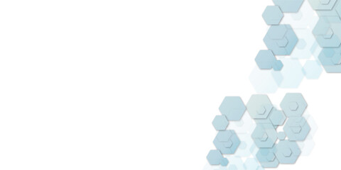 Geometric technology hexagons on water blue color background. geometric pattern with gradient. honeycomb vector illustration background.