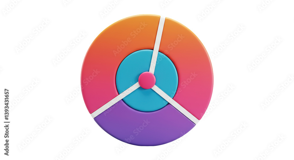 Poster isolated pie chart slice segment colorful