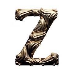 Ornate Gold Letter Z with Textured Design