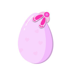 Kawaii Bunny Butt in Pink Easter Egg &ndash; Cute Flat Spring Illustration