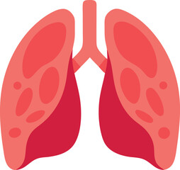 Lungs Logo Icon | Vector Illustration | Flat Style Design | Health & Wellness Symbol