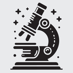 Microscope solid icon. Scientific microscope glyph style pictogram on white background