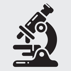 Microscope solid icon. Scientific microscope glyph style pictogram on white background