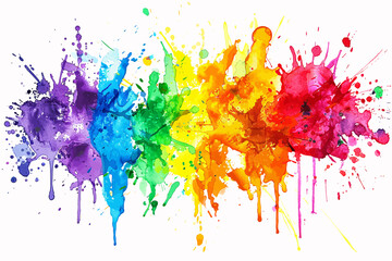 multi colored paint splashes bright colors. illustration.