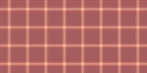 Window check tartan textile, genuine fabric background texture. Image pattern seamless plaid vector in red and orange colors.