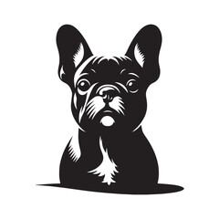 French Bulldog Dog Vector Silhouette, Adorable Canine Outline, Playful Pet Lover Clipart, Cute Dog Art for Logos, Stickers, Apparel, Digital Prints, Crafts, and Posters.