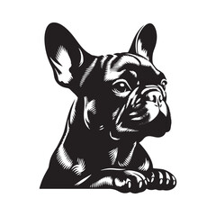 French Bulldog Dog Vector Silhouette, Adorable Canine Outline, Playful Pet Lover Clipart, Cute Dog Art for Logos, Stickers, Apparel, Digital Prints, Crafts, and Posters.
