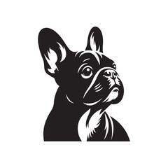 French Bulldog Dog Vector Silhouette, Adorable Canine Outline, Playful Pet Lover Clipart, Cute Dog Art for Logos, Stickers, Apparel, Digital Prints, Crafts, and Posters.