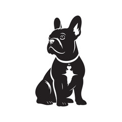 French Bulldog Dog Vector Silhouette, Adorable Canine Outline, Playful Pet Lover Clipart, Cute Dog Art for Logos, Stickers, Apparel, Digital Prints, Crafts, and Posters.