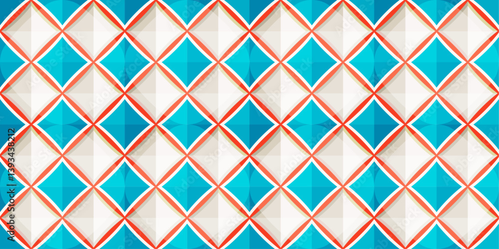 Aufkleber The pattern consists of a grid of white diamonds with overlapping blue diamonds, creating a sense of depth.