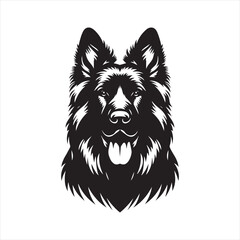 German Shepherd Dog Vector Silhouette, Strong Loyal Canine Outline, Intelligent Working Dog Art, Pet Lover Clipart for Logos, Stickers, Apparel, Digital Prints, Crafts, and Posters.