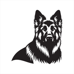 German Shepherd Dog Vector Silhouette, Strong Loyal Canine Outline, Intelligent Working Dog Art, Pet Lover Clipart for Logos, Stickers, Apparel, Digital Prints, Crafts, and Posters.