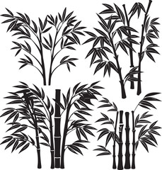Bamboo silhouette vector art illustration file