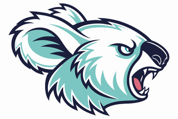 Vector esports logotype koala on white background, logo koala, icon koala, sticker koala, symbol koala, emblem koala.