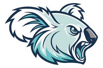 Vector esports logotype koala on white background, logo koala, icon koala, sticker koala, symbol koala, emblem koala.