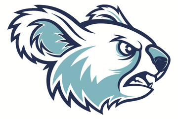Vector esports logotype koala on white background, logo koala, icon koala, sticker koala, symbol koala, emblem koala.