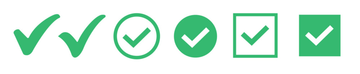 four green check and cross icons
