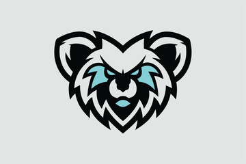 Vector esports logotype koala on white background, logo koala, icon koala, sticker koala, symbol koala, emblem koala.