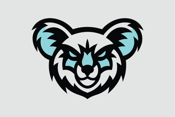 Vector esports logotype koala on white background, logo koala, icon koala, sticker koala, symbol koala, emblem koala.