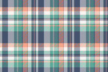 Tech plaid texture background, flannel textile seamless fabric. Guy vector pattern check tartan in blue and white colors.