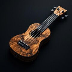 Fototapeta premium A beautiful, handcrafted ukulele, featuring a rich wood grain
