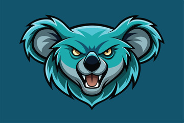 Vector esports logotype koala on white background, logo koala, icon koala, sticker koala, symbol koala, emblem koala.